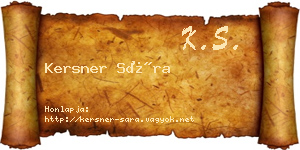Kersner Sára névjegykártya