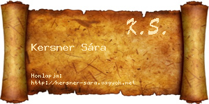 Kersner Sára névjegykártya